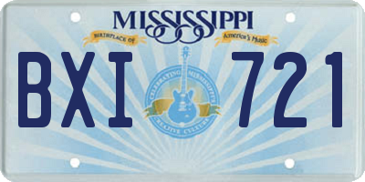 MS license plate BXI721