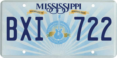MS license plate BXI722