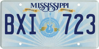 MS license plate BXI723