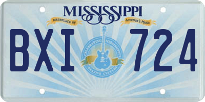 MS license plate BXI724