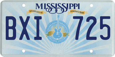MS license plate BXI725