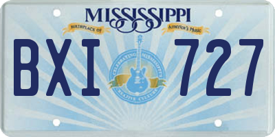 MS license plate BXI727