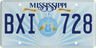 MS license plate BXI728