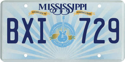 MS license plate BXI729