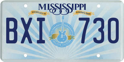 MS license plate BXI730