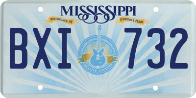 MS license plate BXI732