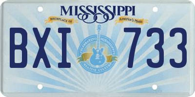 MS license plate BXI733