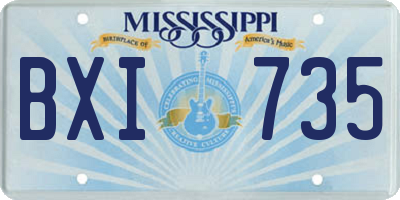MS license plate BXI735