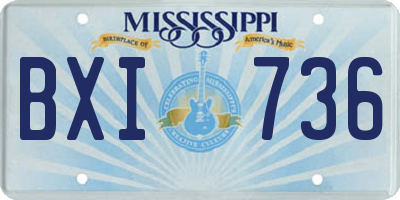MS license plate BXI736