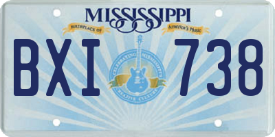 MS license plate BXI738