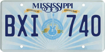 MS license plate BXI740