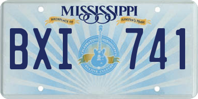 MS license plate BXI741
