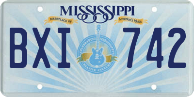MS license plate BXI742