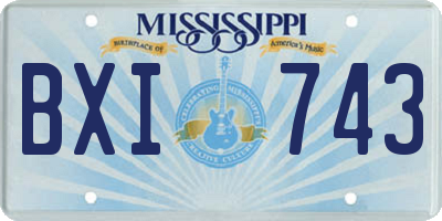 MS license plate BXI743