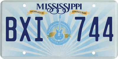 MS license plate BXI744