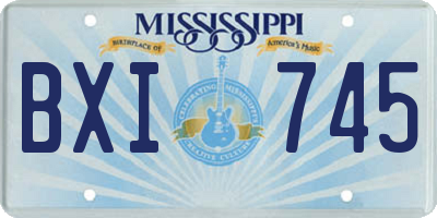 MS license plate BXI745