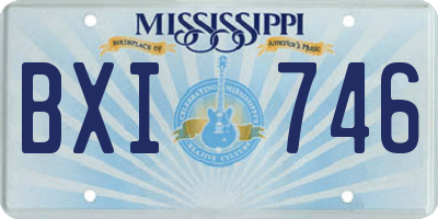 MS license plate BXI746