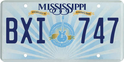 MS license plate BXI747