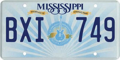 MS license plate BXI749