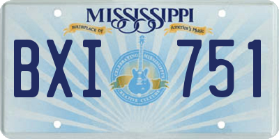 MS license plate BXI751