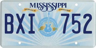 MS license plate BXI752