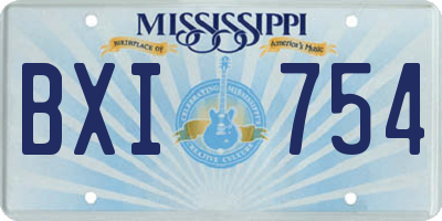 MS license plate BXI754