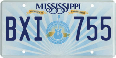 MS license plate BXI755