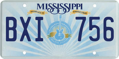 MS license plate BXI756