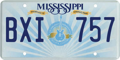 MS license plate BXI757