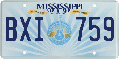 MS license plate BXI759