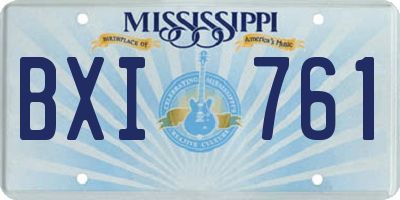 MS license plate BXI761