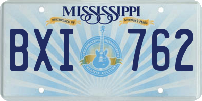 MS license plate BXI762