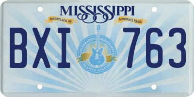 MS license plate BXI763
