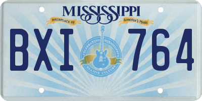 MS license plate BXI764