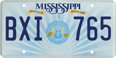 MS license plate BXI765