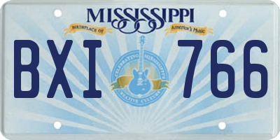 MS license plate BXI766