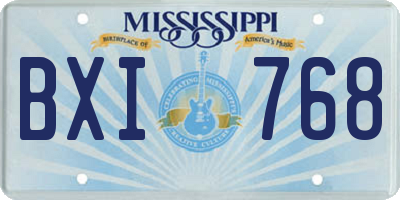 MS license plate BXI768