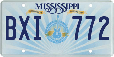 MS license plate BXI772