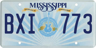 MS license plate BXI773