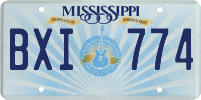 MS license plate BXI774