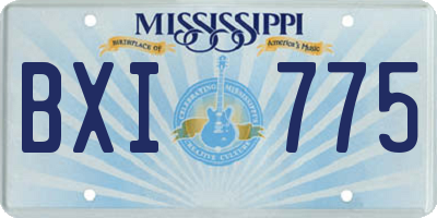 MS license plate BXI775