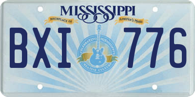 MS license plate BXI776