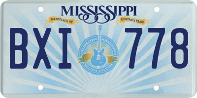 MS license plate BXI778