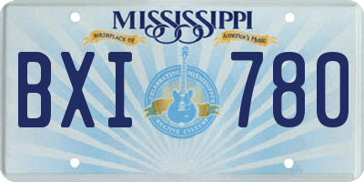 MS license plate BXI780
