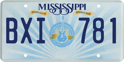 MS license plate BXI781