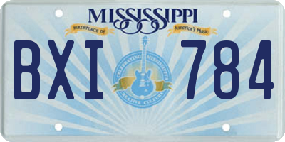MS license plate BXI784