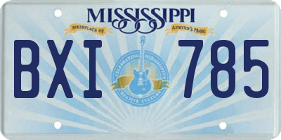 MS license plate BXI785