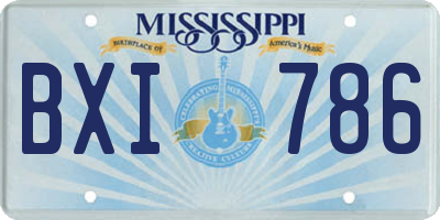 MS license plate BXI786