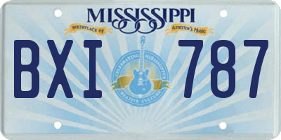 MS license plate BXI787