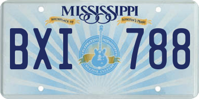 MS license plate BXI788